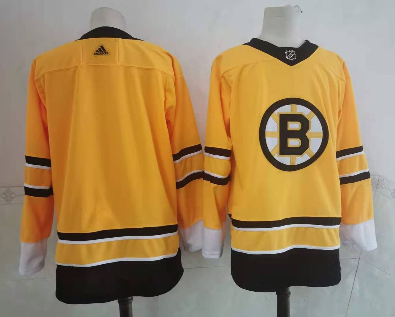 Adidas Men Boston Bruins customized  Authentic Stitched yellow NHL Jersey